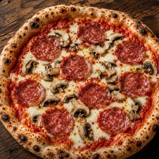 Pizza salami e funghi