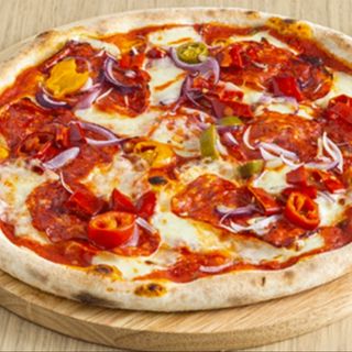 Pizza Spianata e pepperoni