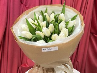 21 biały tulipan w EKO opakowaniu kraft