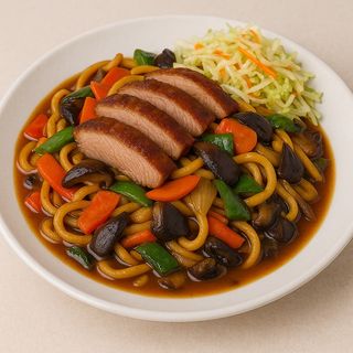 Makaron udon z kaczką 