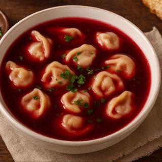 BARSZCZ Z USZKAMI Z KAPUSTĄ I GRZUBAMI