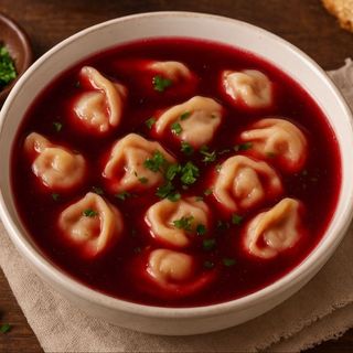 BARSZCZ Z USZKAMI Z GRZYBAMI