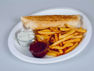 Kebab wegetariański z frytkami mały