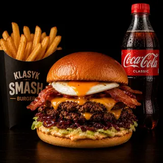 Zestaw Egg smash burger