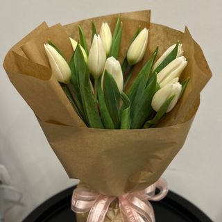 9 białych tulipanów