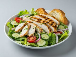 Salatka z kurczakiem z grzanką