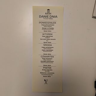 Danie dnia serwowane od wtorku do niedzieli z mini deserem- czytaj opis