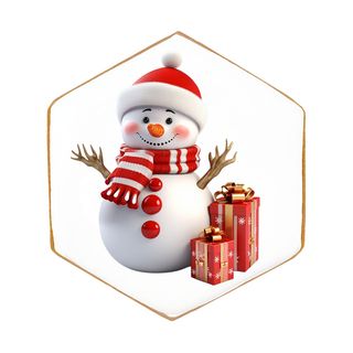 piernik na boże narodzenie – bałwanek 3d z prezentami (30g)