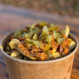 Frytki szarpana wieprzowina