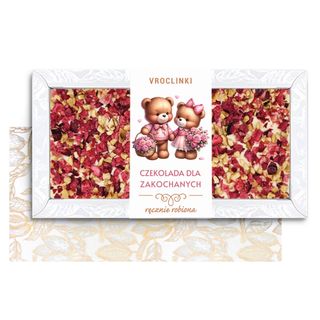 Czekolada Biała z Żurawiną i Orzechami Arachidowymi - Walentynki (80g)