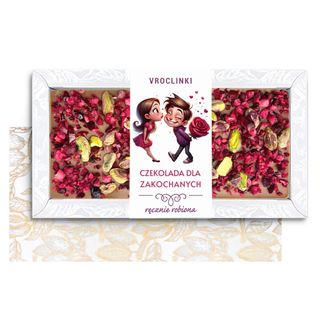 Czekolada Mleczna z Żurawiną i Pistacjami - Walentynki (80g)