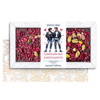 Czekolada Deserowa z Malinami i Pistacjami - Walentynki (80g)