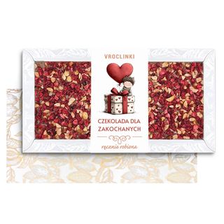 Czekolada Mleczna z Malinami i Orzechami Arachidowymi - Walentynki (80g)