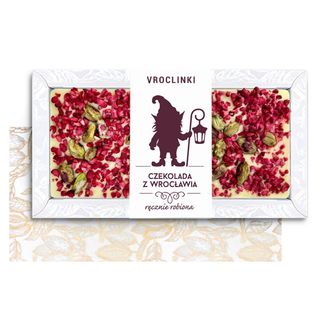 Czekolada Biała z Malinami i Pistacjami - Wrocław (80g)