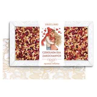 Czekolada Biała z Malinami i Orzechami Arachidowymi - Walentynki (80g)