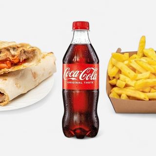 Kebab w lawaszu  М+ napój + frytki