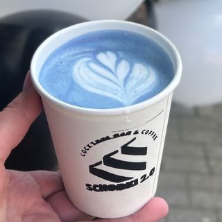 Blue matcha latte