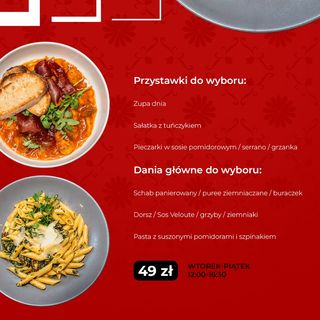 Zestaw lunchowy dostępny 12-16:30