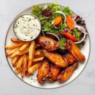 Skrzydełka Z Frytkami