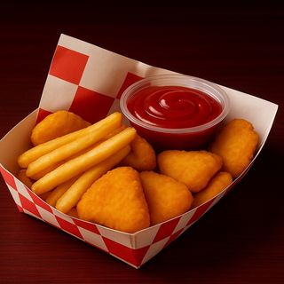 Chicken nuggets,200 g frytek, ketchup