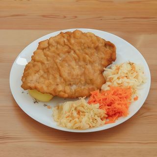 Schabowy z dodatkami do wyboru, z zupą