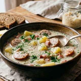 Zupa chrzanowa z biała Kiełbasa
