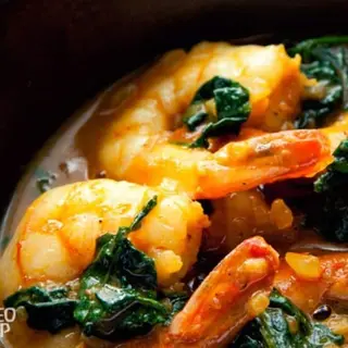 Palak curry/ Curry ze Szpinakiem.. Krewetki