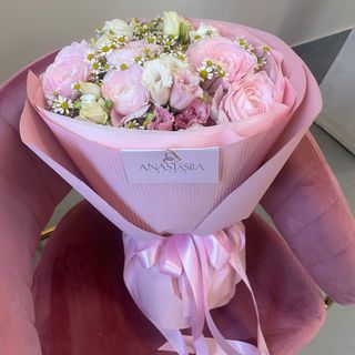 Mix kwiatów ranunkulus, tanacetum, eustoma