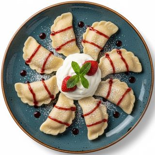 Pierogi z wisnuami i jagodami