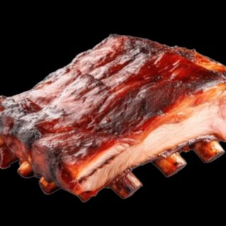 Żeberka pieczone z ziemniakami i sałatka