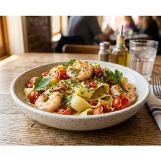 Pappardelle z krewetkami