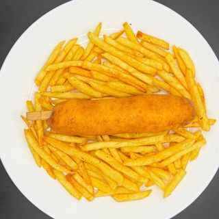 Corn dog + frytki