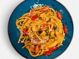 Pasta Mediterraneo – krewetki & bisque