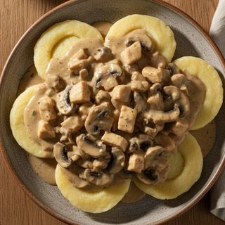 Kurczak z pieczarkami w sosie śmietankowym