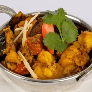 Bakłażan z ziemniakami (aloo brinjal) 450g