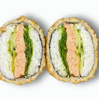 Sushi burger z pieczonym łososiem powiększony