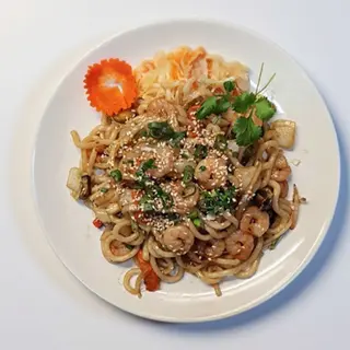 Makaron Udon z krewetkami