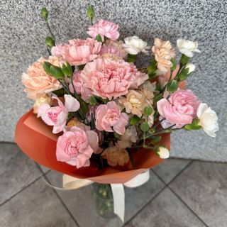 Bukiet z 9 pastelowych goździków 