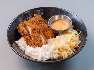 Kurczak Katsu + ryż + surówka + zupa