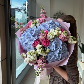 Pink Powder on Blue
