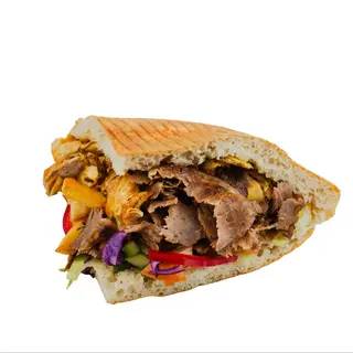 Bułka meat and fries