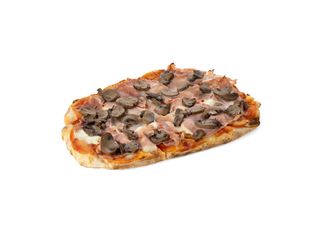 Pinsa Romana, szynka gotowana, pieczarki