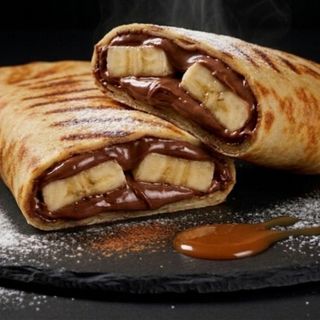 Naleśnik z kremem orzechowo-kakaowy i bananem