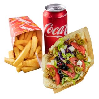 Zestaw 2 – Kebab w Bulce + Frytki + Napój