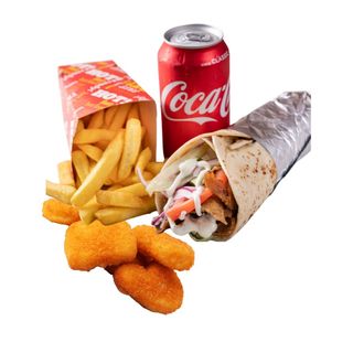 Zestaw 10 – Mix Combo (Kebab Rollo + nugget box (mały) + frytki (małe) + napój.)