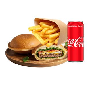 Zestaw 6 – UFO Burger + Frytki + Napój