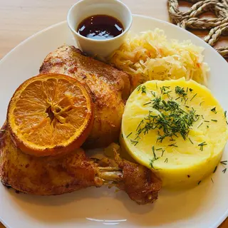 Udko z kurczaka pieczone w pomarańczy