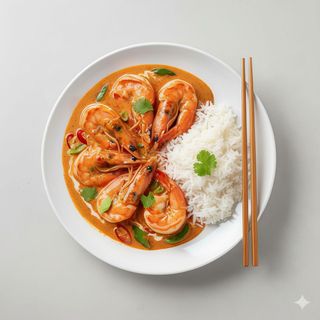 Krewetki królewskie w sosie czerwonym curry (6 szt.) 400g