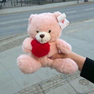Miś pluszowy jasno różowy 27cm