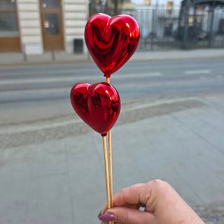 Serce na patyczek czerwone do bukietów